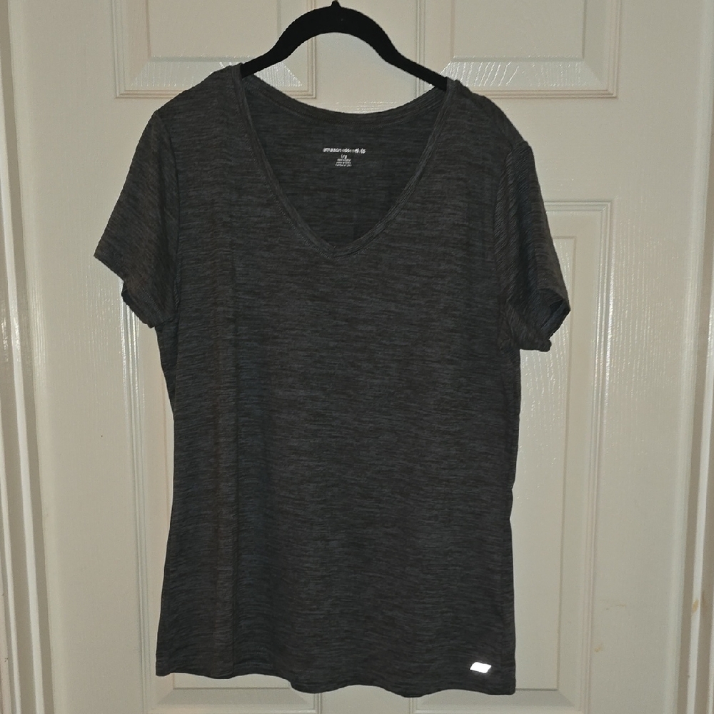 Amazon Essentials Charcoal‎ V-Neck Women's Active Tee